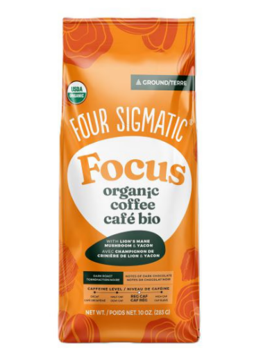 Four Sigmatic FOCUS Ground Organic Coffee with Lion's Mane Mushroom - Dark Roast (283g/10oz)