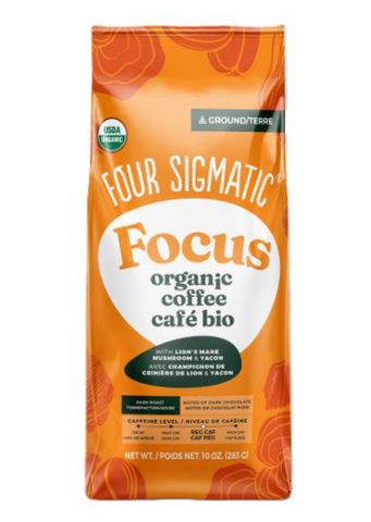 Four Sigmatic FOCUS Ground Organic Coffee with Lion's Mane Mushroom - Dark Roast (283g/10oz)