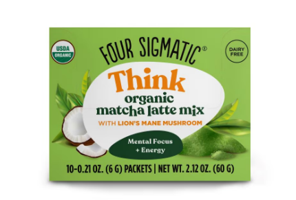 Four Sigmatic Organic Matcha Latte Mix - THINK with Lion's Mane Mushroom (10 Packets)