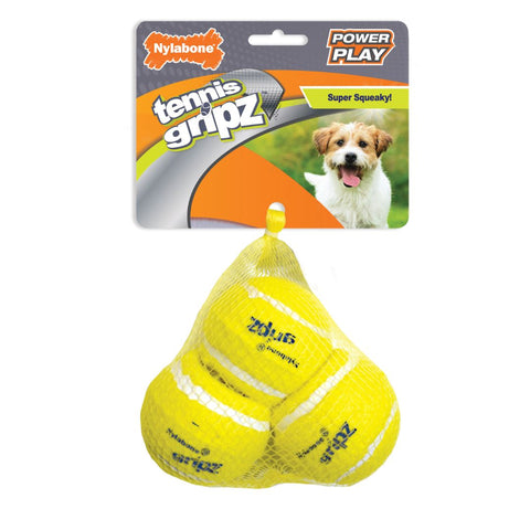 Nylabone Power Play Dog Tennis Ball Gripz - Small/Regular (Up to 25 lbs.), 3 pack