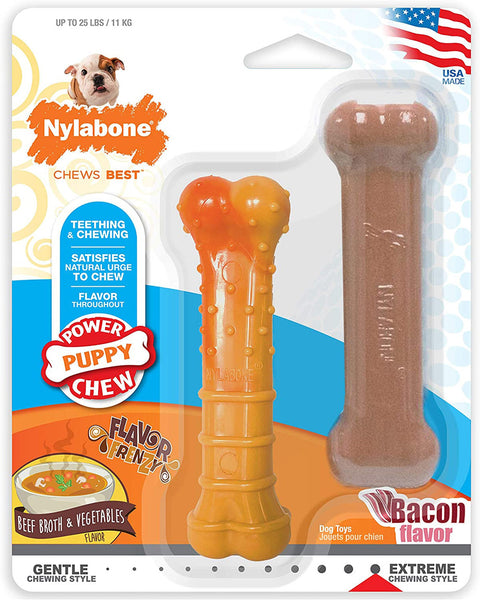 Nylabone Tough Puppy Chew Bones Twin Pack
