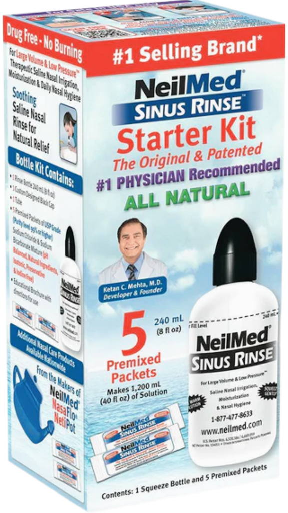 NeilMed Sinus Rinse Pediatric Complete Saline Nasal Rinse Kit with