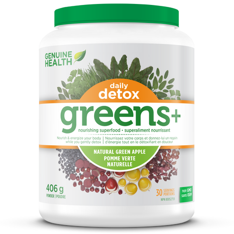Genuine Health Greens+ Daily Detox Green Apple 406g