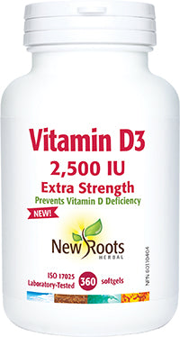 New Roots Herbal Vitamin D3 2500 IU Extra Strength