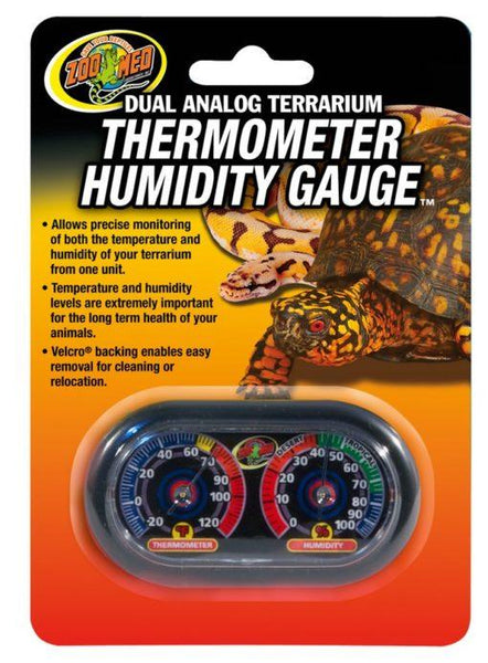 Zoomed Dual Analog Terrarium Thermometer/Humidity Gauge