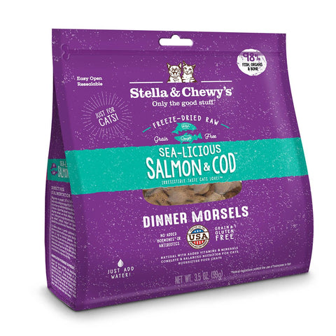 Stella & Chewy’s Sea-Licious Salmon & Cod Freeze-Dried Raw Dinner Morsels (8 oz)