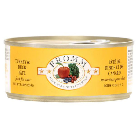 Fromm Four Star Turkey and Duck Pate Canned Cat Food 5.5oz Can - Expires September 2024