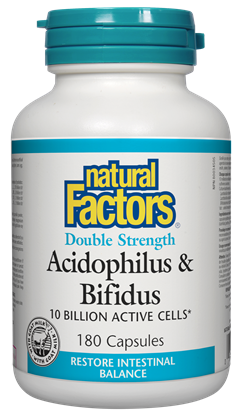 Natural Factors Acidophilus & Bifidus 10 Billion Active Cells Double Strength