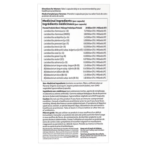 Garden of Life Dr. Formulated Probiotics Once Daily Prenatal (30 VegCaps)