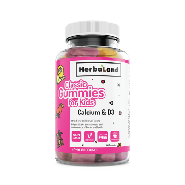Herbaland Calcium And D3 Classic Gummies For Kids (60 Gummies)
