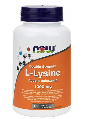 NOW Foods L-Lysine 1000mg Extra Strength (100 Tabs)