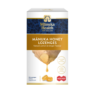 Manuka Health Honey with Ginger & Lemon Lozenges (65g)