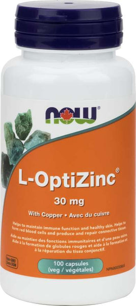 NOW Foods L-OptiZinc® Monomethionine 30mg (100 VegCaps)