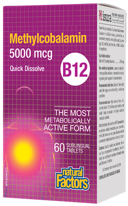 Natural Factors B12 Methylcobalamin 5000 mcg (60 Sublingual Tablets)