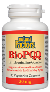 Natural Factors BioPQQ Pyrroloquinoline Quinone 20 mg (30 Veg Caps)