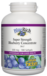 Natural Factors BlueRich 500 mg Super Strength Blueberry Concentrate