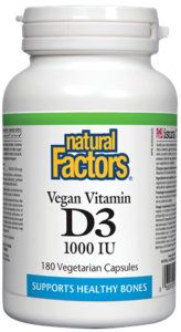 Natural Factors Vegan Vitamin D3 1000 IU (180 Veg Caps)