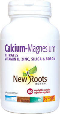 New Roots Herbal Calcium-Magnesium Citrates with Vitamin D, Zinc, Silica & Boron