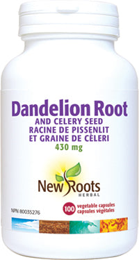 New Roots Herbal Dandelion Root & Celery Seed 450mg (100 Veg Caps)