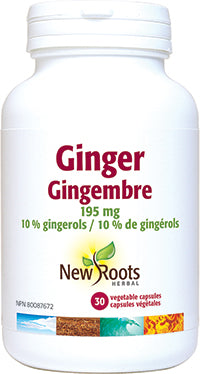New Roots Herbal Ginger 195mg (30 Veg Caps)