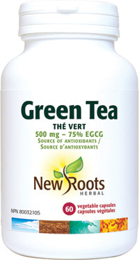 New Roots Herbal Green Tea 500 mg - 75% EGCG (60 Veg Caps)