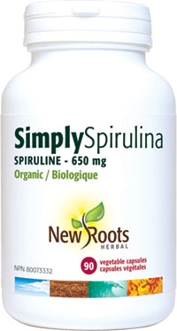 New Roots Herbal Simply Spirulina 650mg (90 Veg Caps)