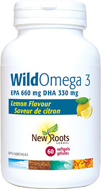 New Roots Herbal Wild Omega 3 EPA 660 mg DHA 330 mg Lemon Flavour
