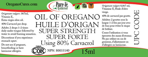 Pure-Le Natural Super Strength Oil of Oregano (15ml)