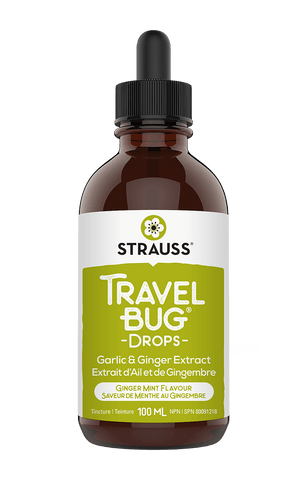 Strauss Naturals Travel Bug Drops – Garlic and Ginger Extract (100 ml)
