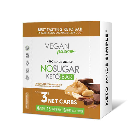 Vegan Pure No Sugar Keto Bar - 12 Bars/Box