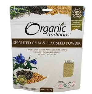 Organic Traditions Sprouted Chia & Flax Seed Powder 227g