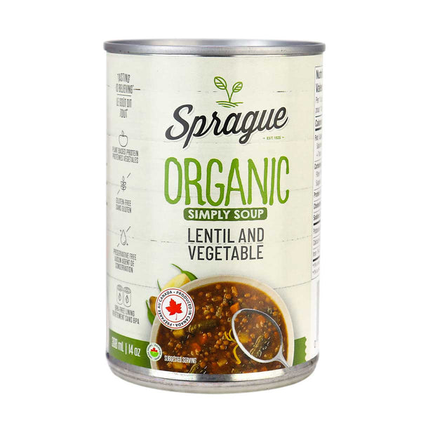 Sprague Organic Lentil Soup with Vegetables (398ml)