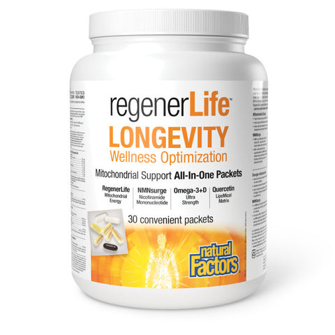 Natural Factors RegenerLife Longevity Wellness Optimization (30 Packets)