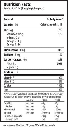 Organic Traditions White Chia Seeds 454g