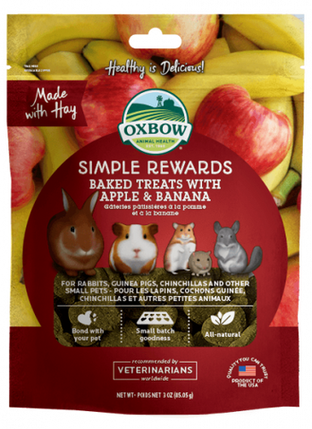 Oxbow Simple Rewards Baked Treats with Apple & Banana (3 oz)